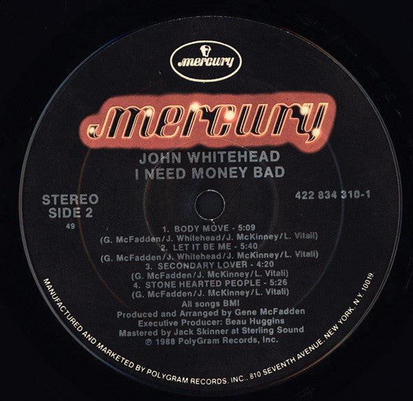 John Whitehead : I Need Money Bad (LP, Album)