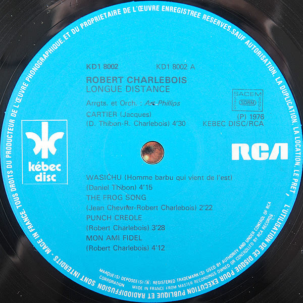 Robert Charlebois : Longue Distance (LP, Album, Blu)