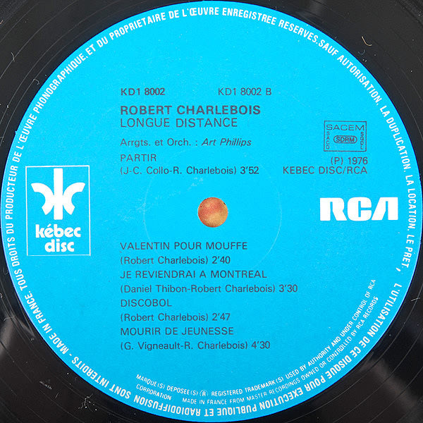 Robert Charlebois : Longue Distance (LP, Album, Blu)