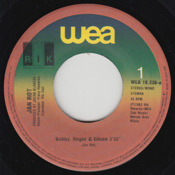 Jan Rot : Bobby, Roger & Eileen (7", Single)