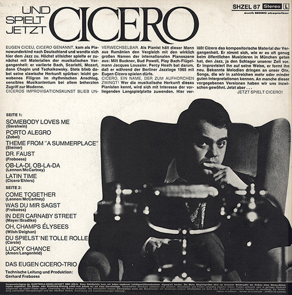 Eugen Cicero : Und Jetzt Spielt Cicero (LP, Album, Gre)
