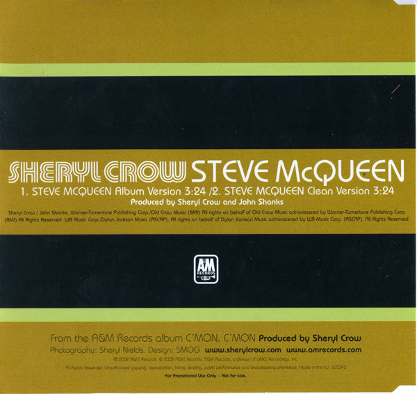 Sheryl Crow : Steve McQueen (CD, Single, Promo)