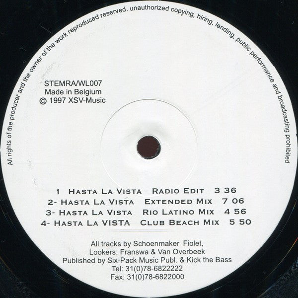 Alicia : Hasta La Vista (12")