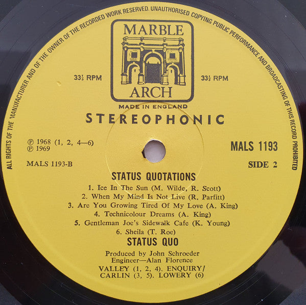 Status Quo : Status Quo-Tations (LP, Comp)