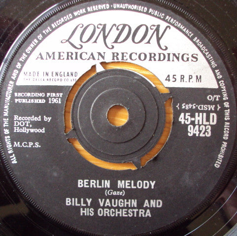 Billy Vaughn And His Orchestra : Berlin Melody (7", Single)