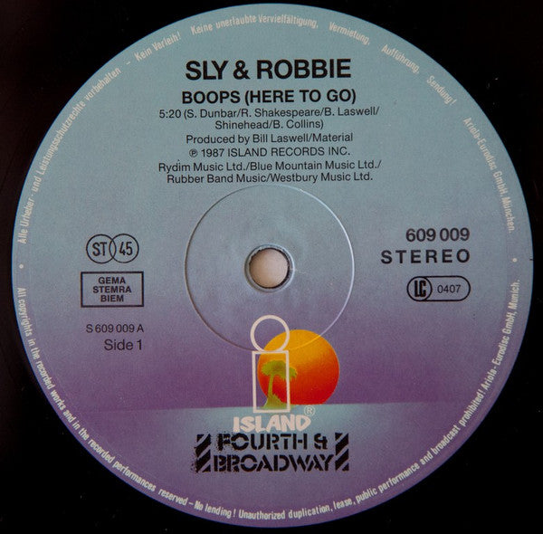 Sly & Robbie : Boops (Here To Go) (12", Maxi)