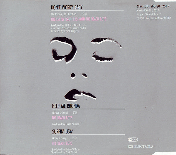 Everly Brothers With The Beach Boys : Don't Worry Baby (CD, Maxi)