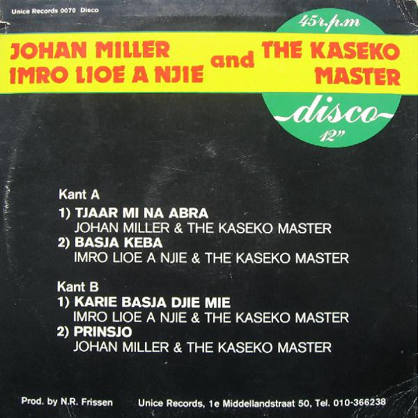 Johan Miller, Imro Lioe A Njie And The Kaseko Masters : Tjaar Mi Na Abra (12")