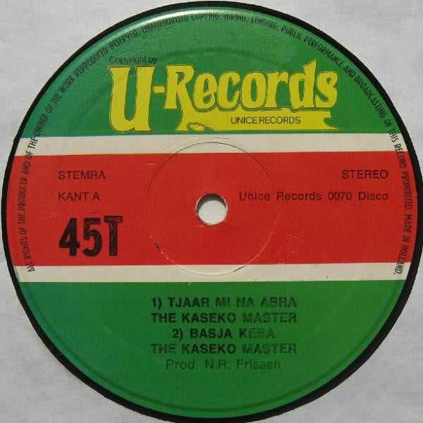 Johan Miller, Imro Lioe A Njie And The Kaseko Masters : Tjaar Mi Na Abra (12")