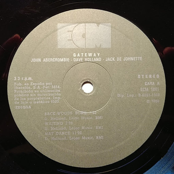 John Abercrombie, Dave Holland, Jack DeJohnette : Gateway (LP, Album)