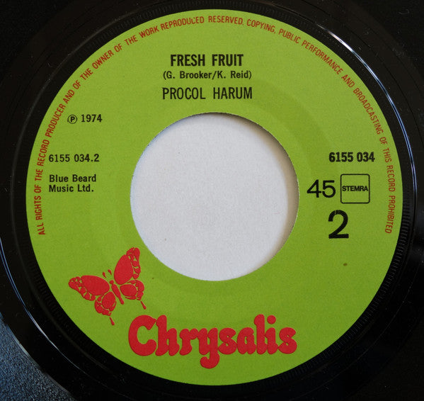 Procol Harum : Beyond The Pale / Fresh Fruit (7")