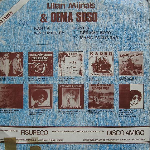 Lilian Mijnals & Oema Soso : Lilian Mijnals & Oema Soso (12", Maxi)