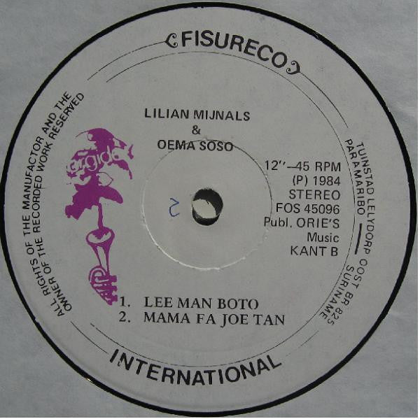 Lilian Mijnals & Oema Soso : Lilian Mijnals & Oema Soso (12", Maxi)