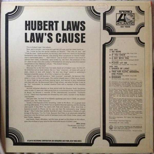 Hubert Laws : Laws' Cause (LP, Album, Mon)
