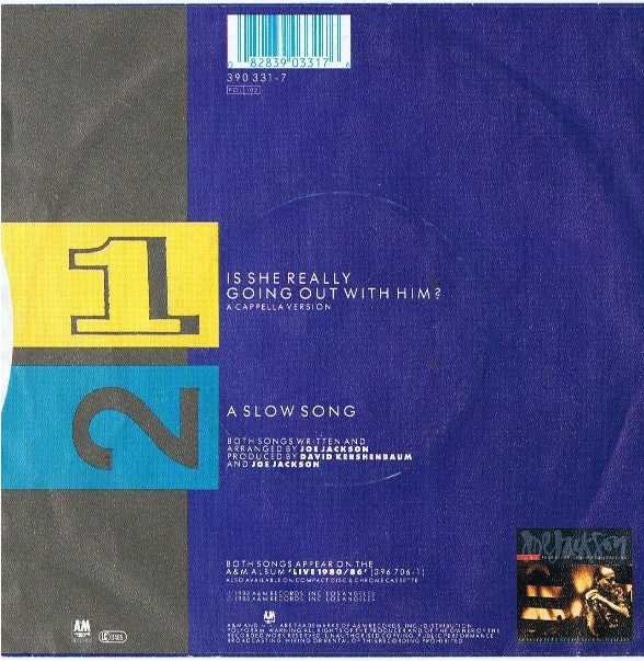 Joe Jackson : Is She Really Going Out With Him ? (A Cappella Version) (7", Single)