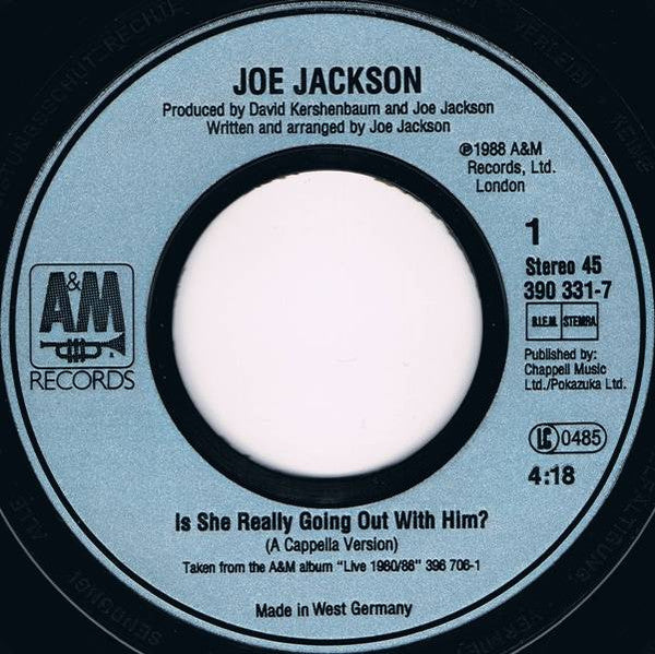 Joe Jackson : Is She Really Going Out With Him ? (A Cappella Version) (7", Single)