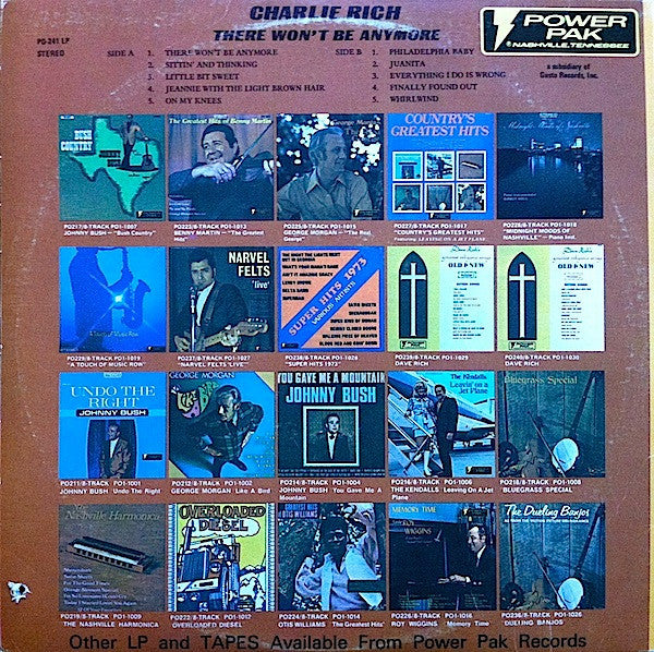 Charlie Rich : There Won't Be Anymore (LP, Comp, Whi)