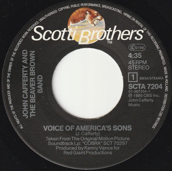 John Cafferty And The Beaver Brown Band : Voice Of America's Sons (7", Single)