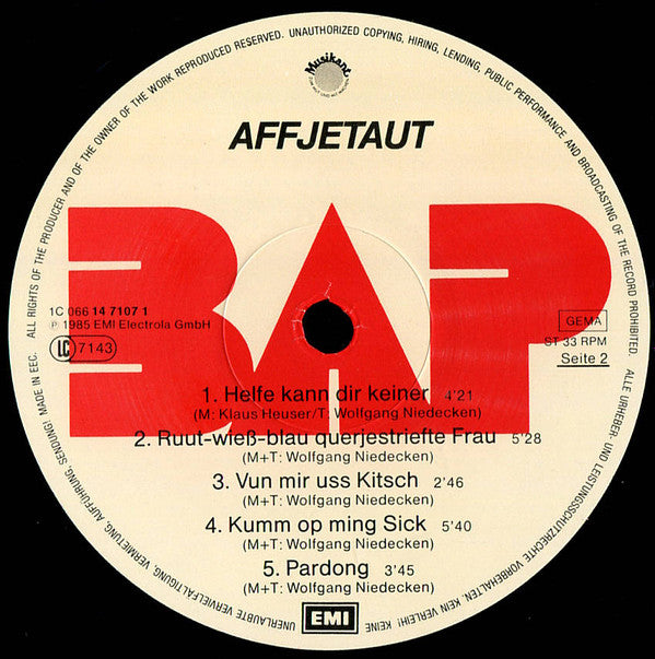 BAP : Affjetaut (LP, Album, RE, DMM)