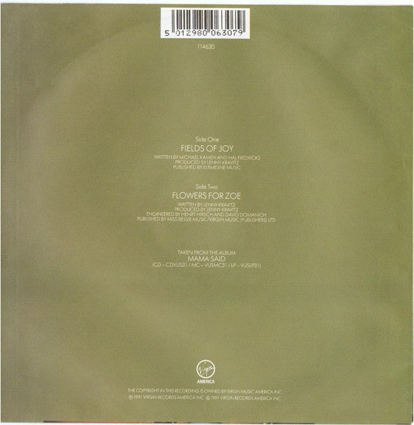 Lenny Kravitz : Fields Of Joy (7", Single)