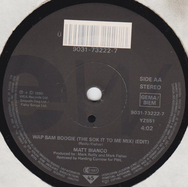 Matt Bianco : Wap Bam Boogie (7")