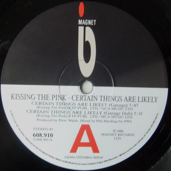 Kissing The Pink : Certain Things Are Likely (12")