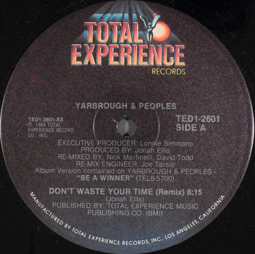 Yarbrough & Peoples : Don't Waste Your Time (12")