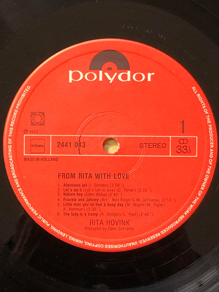 Rita Hovink : From Rita With Love (LP)