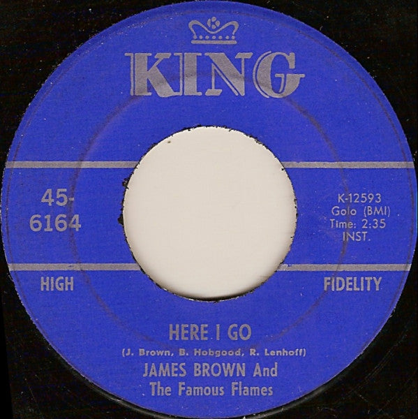 James Brown & The Famous Flames : Here I Go (7", Blu)