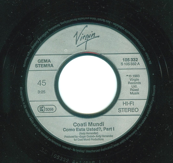 Coati Mundi : ¿Como Esta Usted? (Trans: How Are You?) Parts 1 & 2 (7", Single)