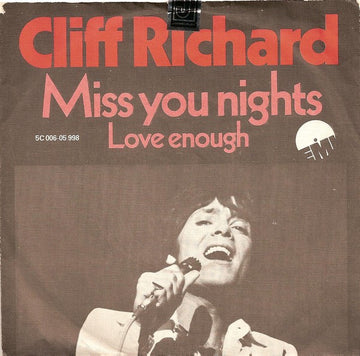 Cliff Richard : Miss You Nights (7", Single)