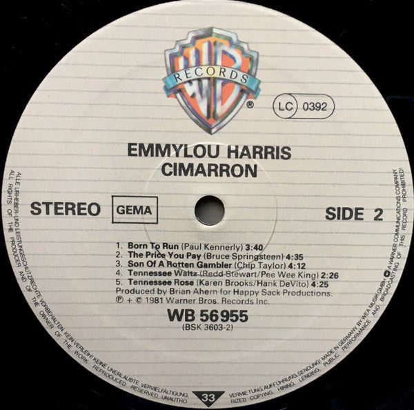 Emmylou Harris : Cimarron (LP, Album)