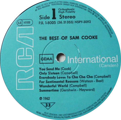 Sam Cooke : The Best Of Sam Cooke (LP, Comp, RE)