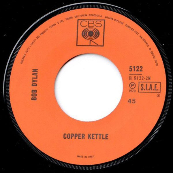 Bob Dylan : Wigwam / Copper Kettle (7", Single, Mono)