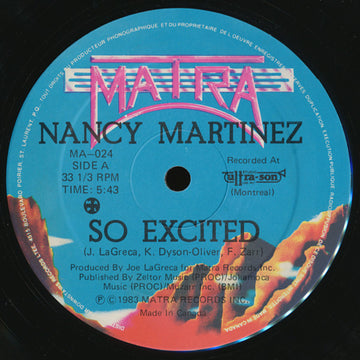 Nancy Martinez : So Excited (12")