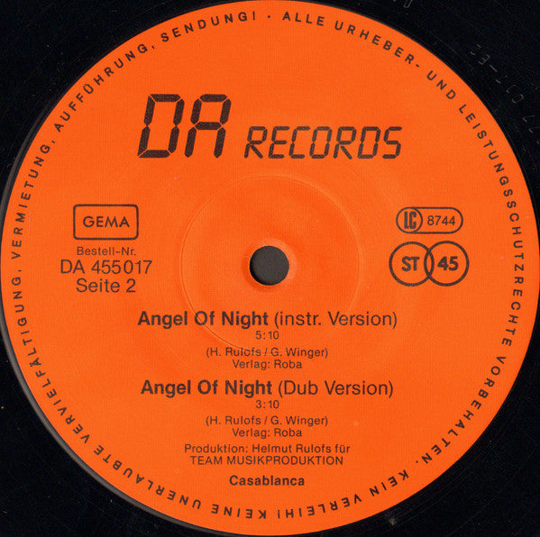 Casablanca : Angel Of Night (12", Maxi)