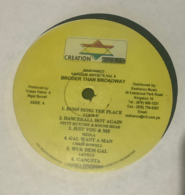 Various : Rashanco Vol. 6 (Broader Than Broadway) (LP, Comp)