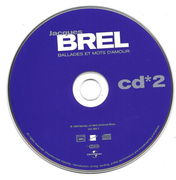 Jacques Brel : Jacques Brel (2xCD, Comp, RM)