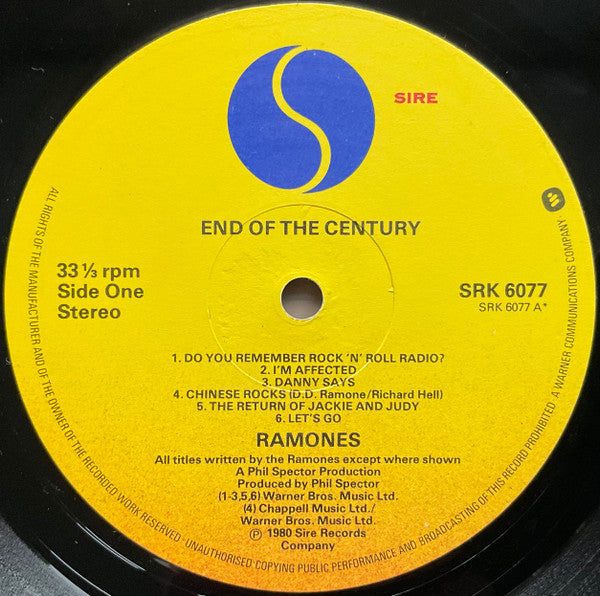 Ramones : End Of The Century (LP, Album)