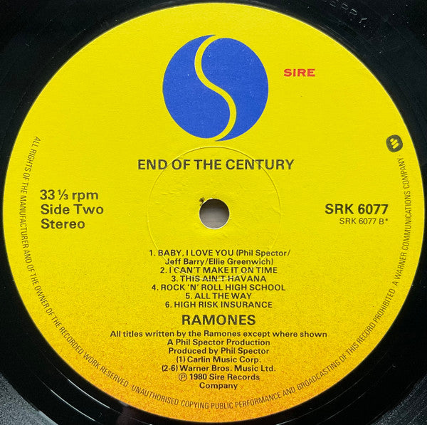 Ramones : End Of The Century (LP, Album)