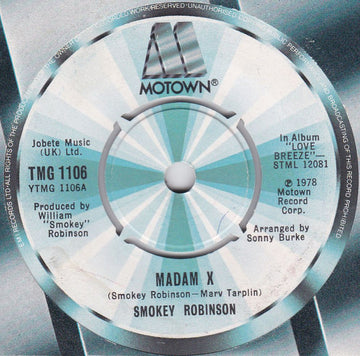 Smokey Robinson : Madam X (7", Single)