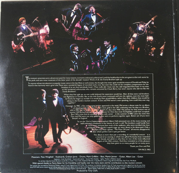 Everly Brothers : Reunion Concert (Recorded Live At The Albert Hall September 23rd 1983) (2xLP, Album, Gat)