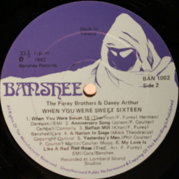 The Fureys & Davey Arthur : When You Were Sweet Sixteen (LP, Album)