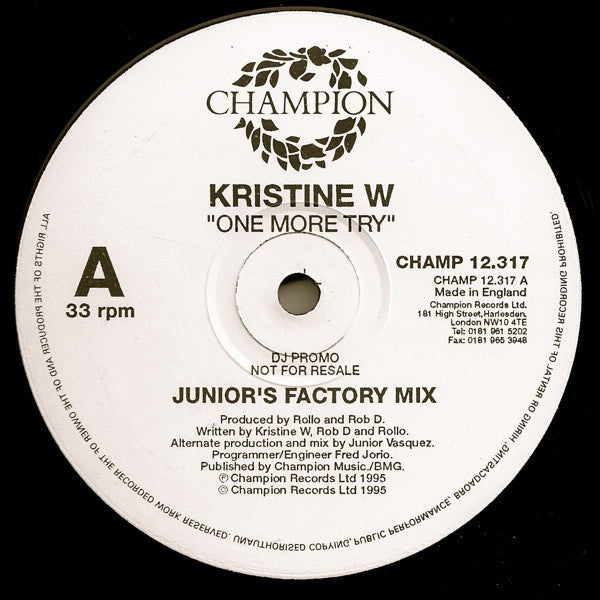 Kristine W : One More Try (2x12", Promo)