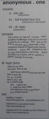 DJ Anonymous (2) : Reggin Beats A La Erwood EP (12", W/Lbl)