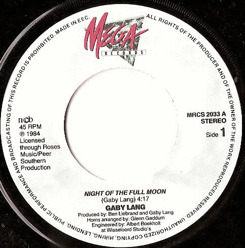 Gaby Lang : Night Of The Full Moon (7", Single)