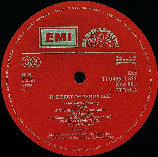Peggy Lee : The Best Of Peggy Lee (LP, Comp)