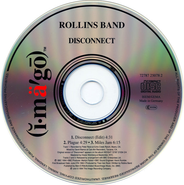 Rollins Band : Disconnect (CD, Single)