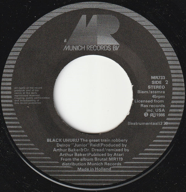 Black Uhuru : The Great Train Robbery (7", Single)
