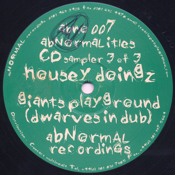 Various : Abnormalities (CD Sampler 3 Of 3) (12", Smplr)